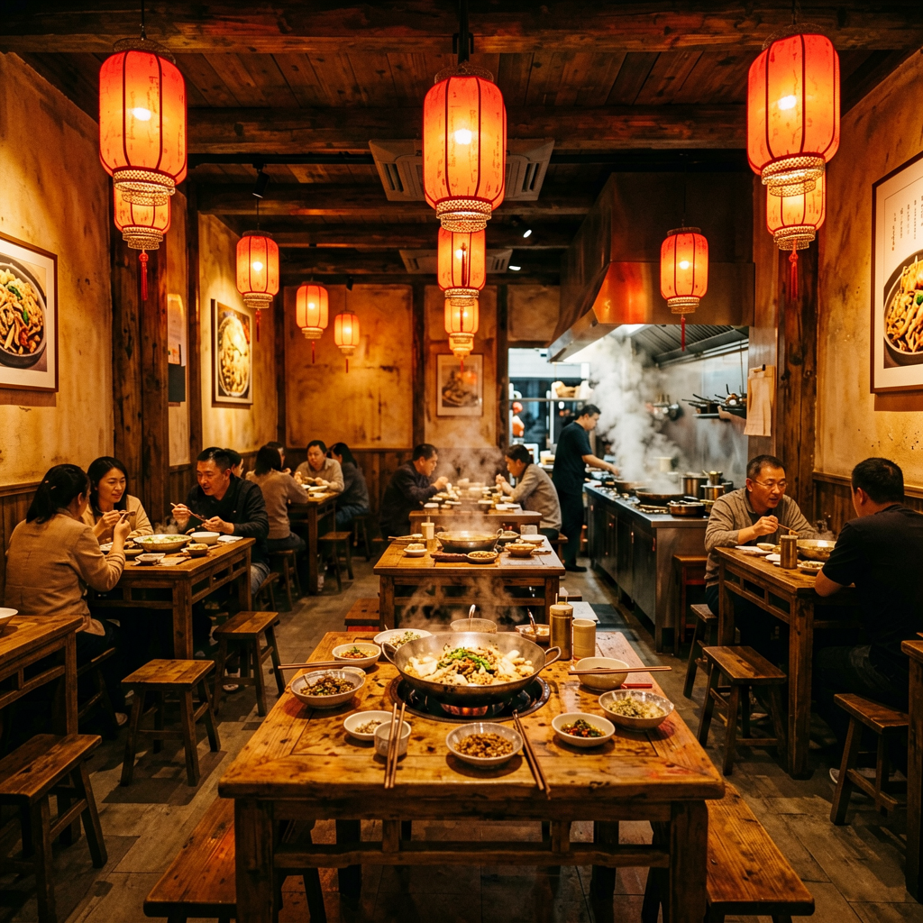 门店招牌前